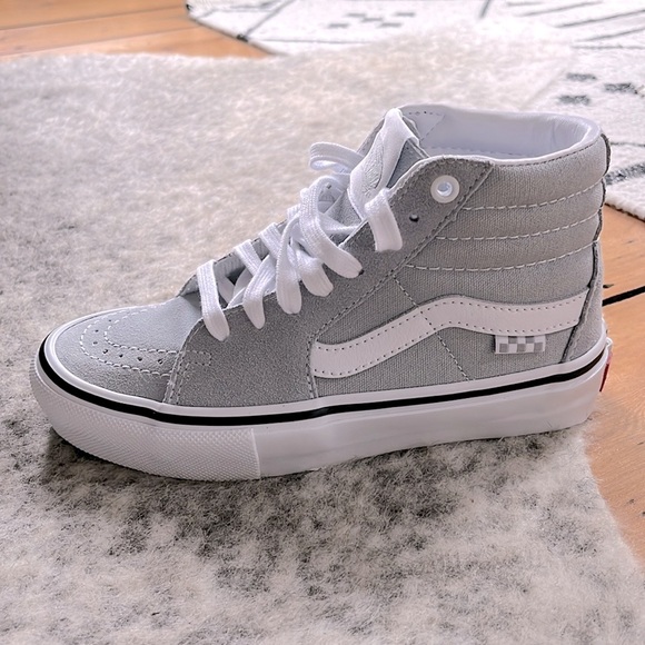 Vans Kids High-Top Sneakers - Gray and White - Picture 8 of 12